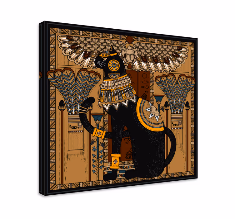 Quadro con elefanti gatto dell'antico egitto - TenStickers