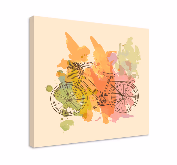 Quadro con testo bicicletta con cestino - TenStickers