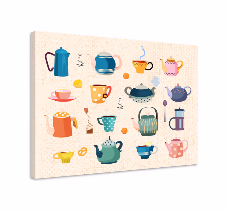 Quadro con testo affascinante collezione di tè - TenStickers