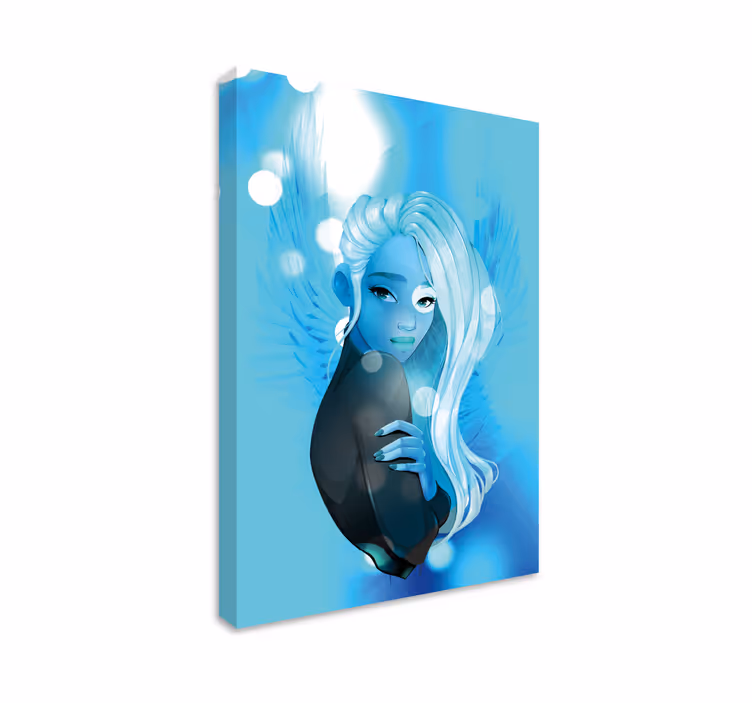Quadri persona e personaggi figura dai capelli blu - TenStickers
