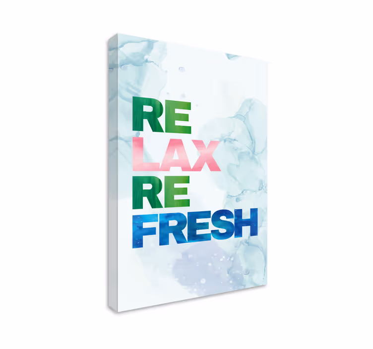 Quadro con frase rilassati rinfrescati ispirati - TenStickers