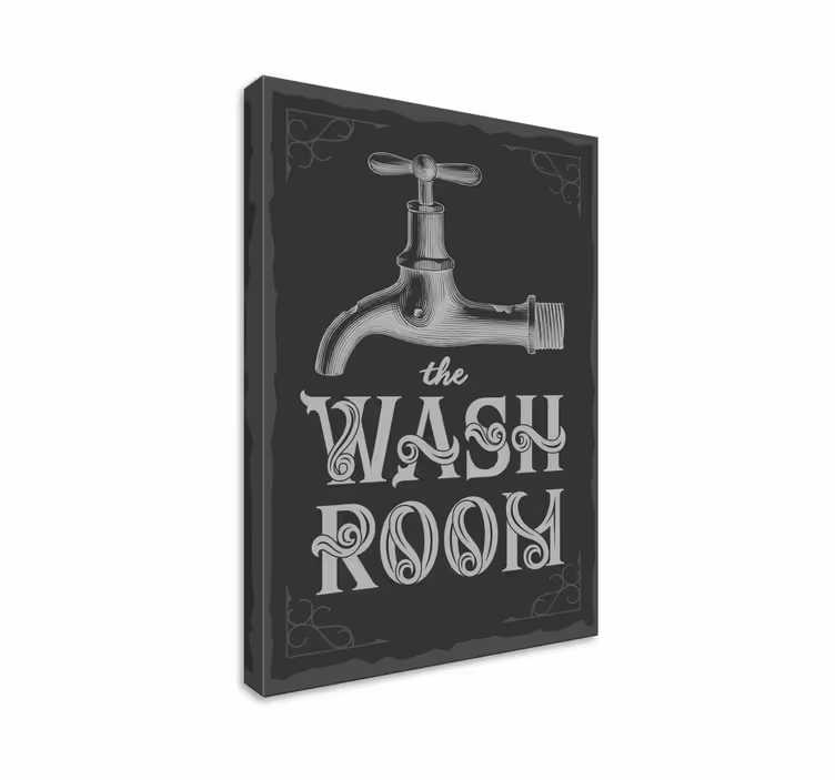 Quadro per bagno con scritta "The wash room" - TenStickers