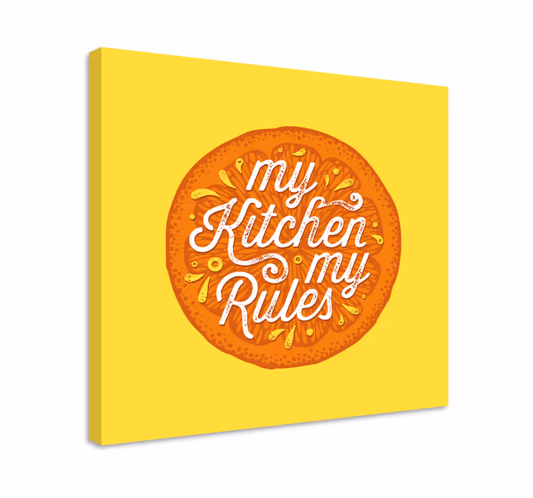 Quadro con frase regole di cucina - TenStickers