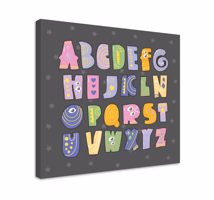 Dipinto con alfabeto e lettere giocose - TenStickers