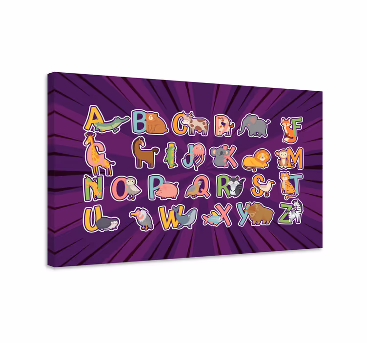 Quadro per bambini divertimento con l'alfabeto animale - TenStickers