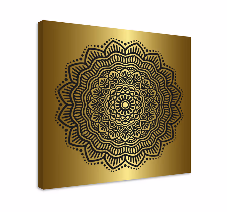 Quadro con mandala con sfondo d'oro - TenStickers