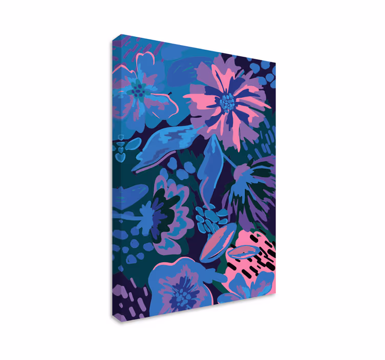 Dipinto fiori e piante design astratto floreale - TenStickers