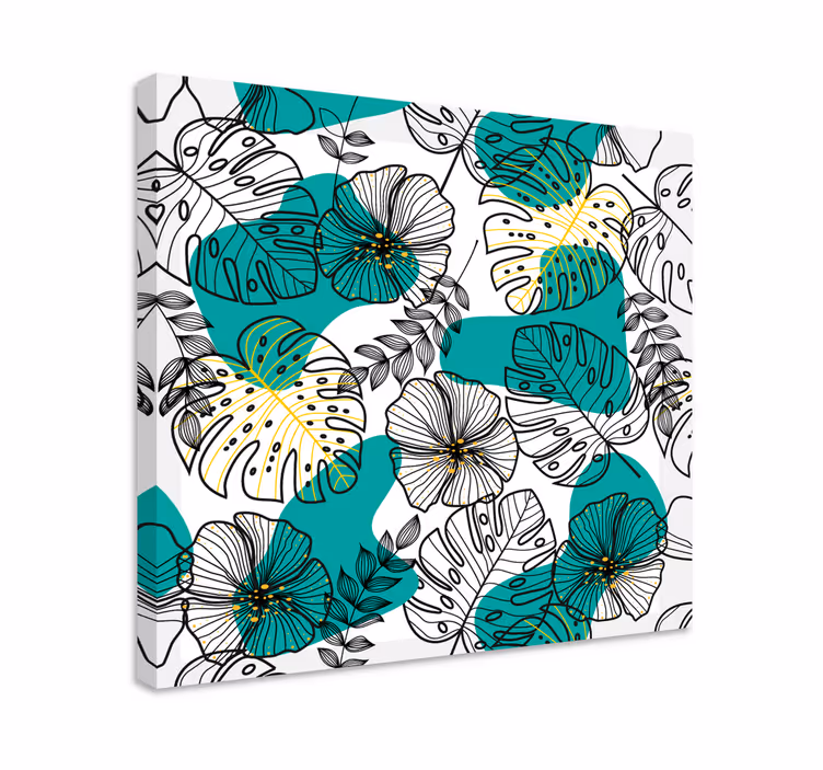 Dipinto fiori e piante motivo foglie floreali - TenStickers