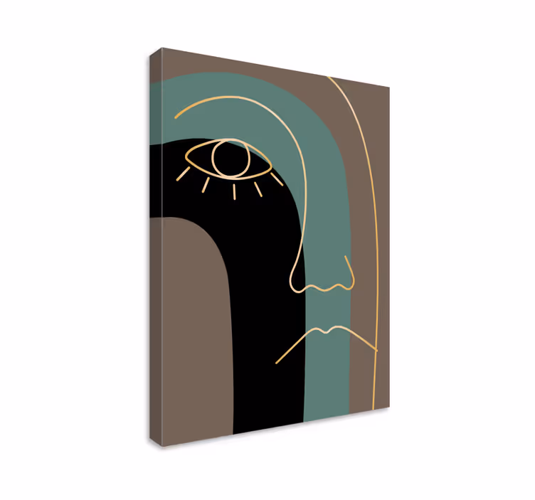 Quadro astratto contorno del viso minimalista - TenStickers
