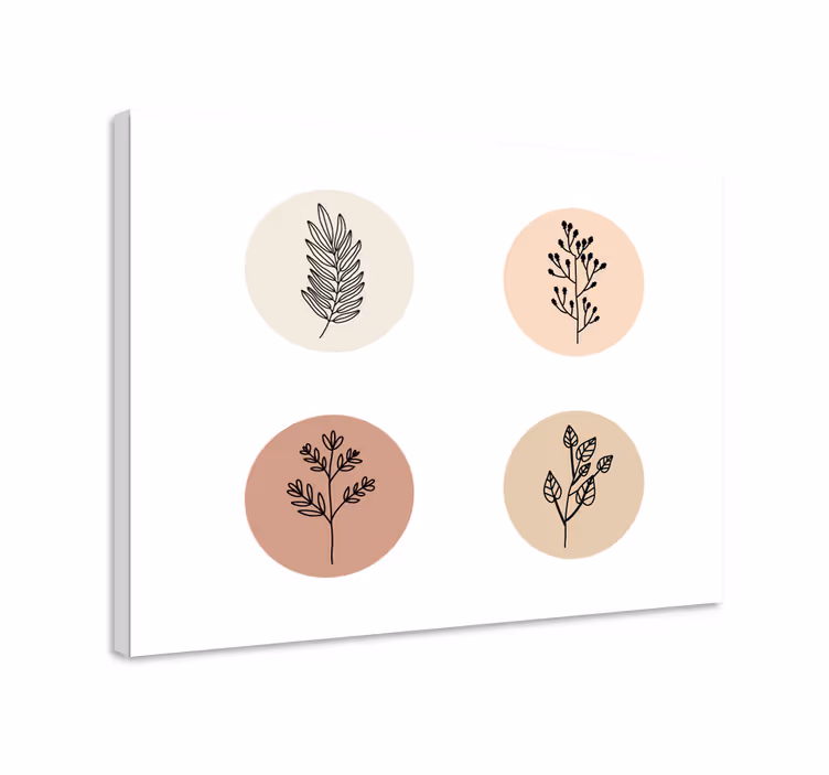 Dipinto fiori e piante motivi circolari floreali - TenStickers