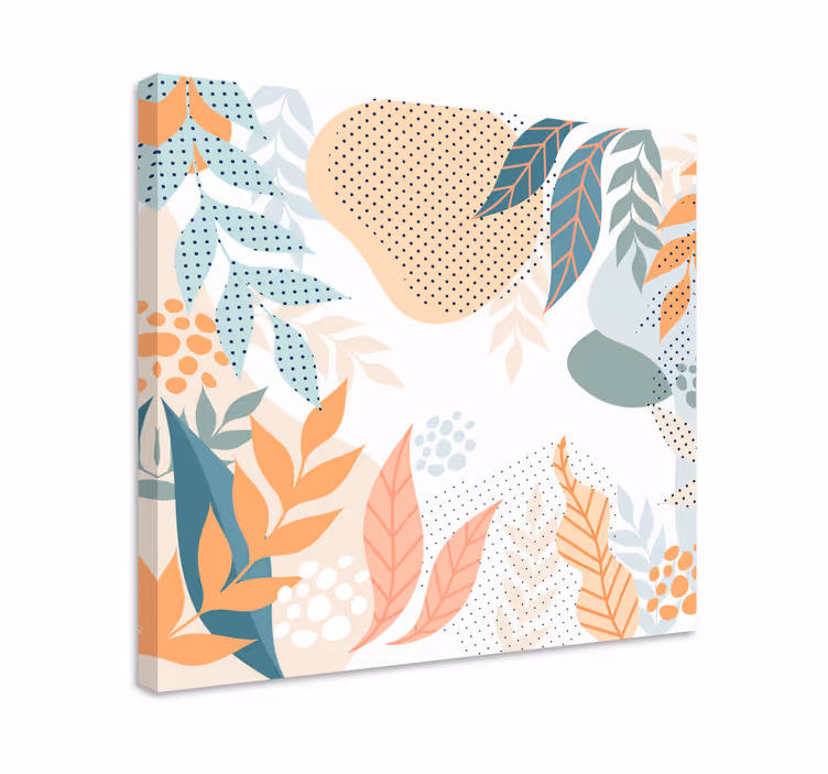Dipinto fiori e piante motivi di foglie botaniche - TenStickers