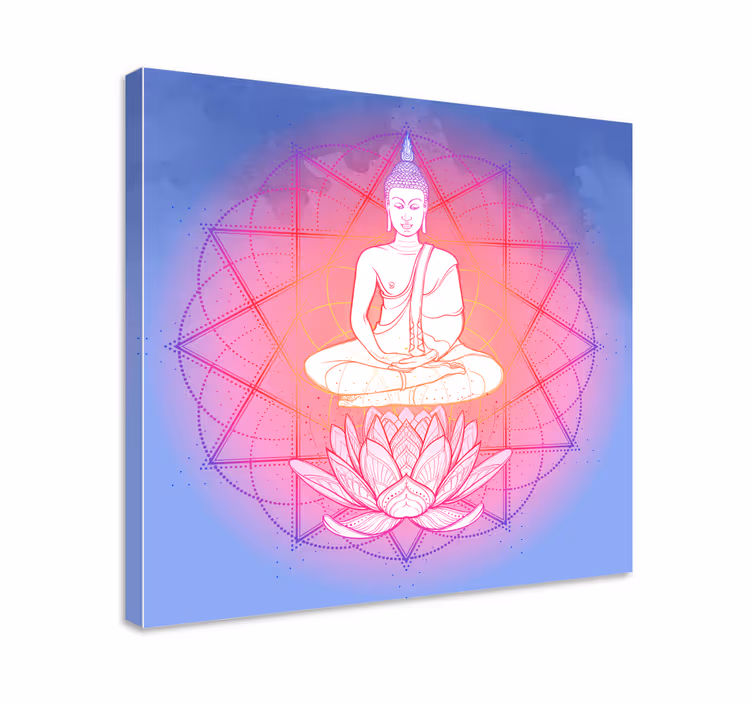 Quadro mandala Mandala buddha meditando - TenStickers