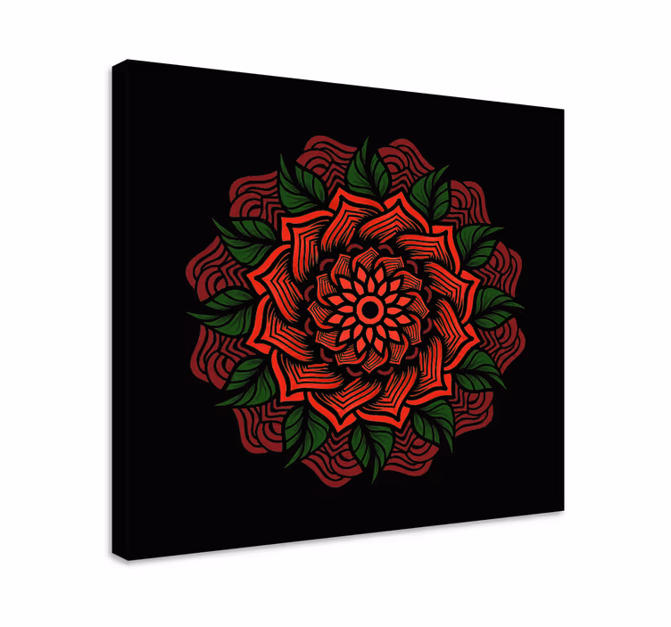 Dipinto fiori e piante design mandala floreale - TenStickers