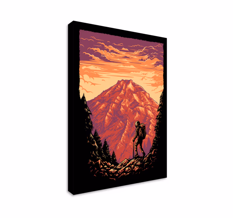 Quadro paesaggio avventura in trekking montano - TenStickers