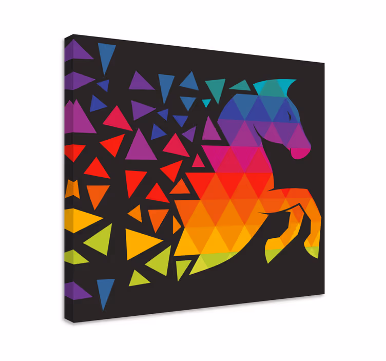 Quadro con cavallo Cavallo con dods colorati - TenStickers