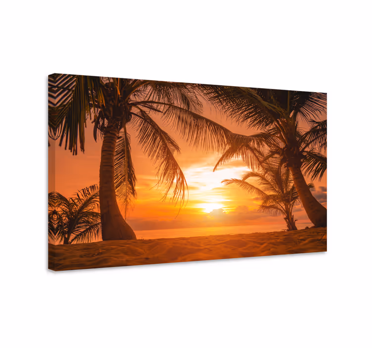 Quadro con palme e tramonto - TenStickers