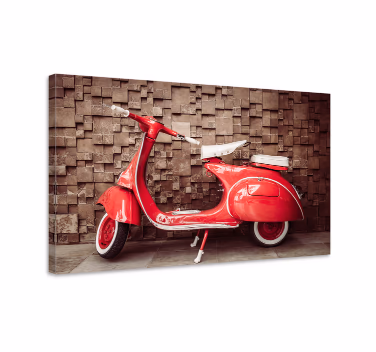 Quadro design vintage Moto rossa - TenStickers