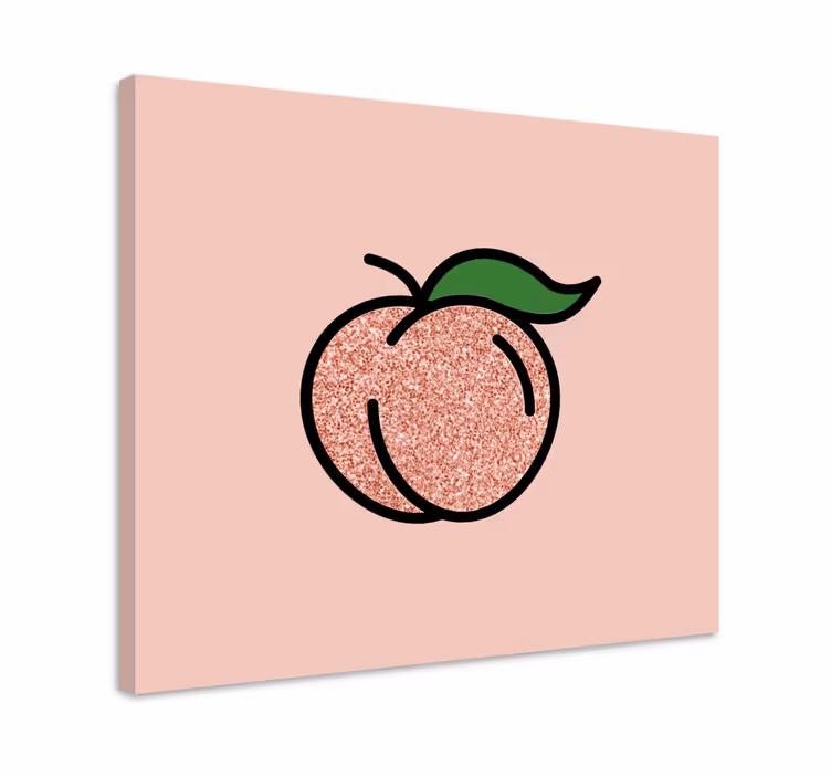 Dipinto frutta e natura morta illustrazione pesca lucida - TenStickers