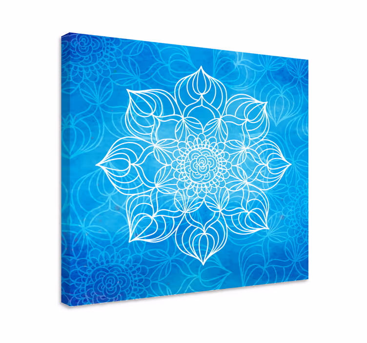 Quadro mandala Schizzi di vernice blu - TenStickers