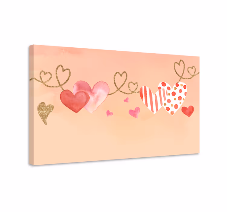 Dipinto fiori e piante connessione di cuori - TenStickers