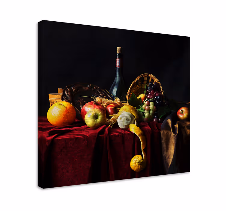 Dipinto frutta e natura morta composizione di frutta dorata - TenStickers