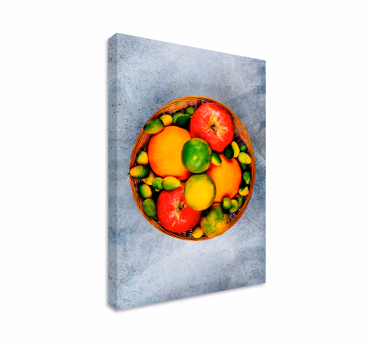 Dipinto frutta e natura morta cesto di frutta vibrante - TenStickers