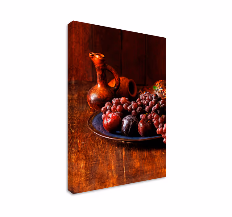 Dipinto frutta e natura morta uva succulenta prugne - TenStickers