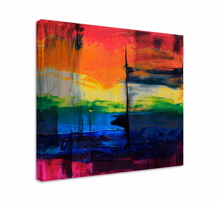 Quadro astratto strisce di colori vivaci - TenStickers