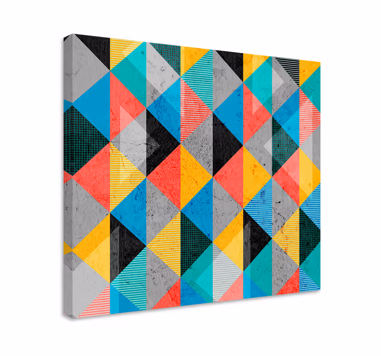 Dipinto geometrico motivo dinamico a diamante - TenStickers