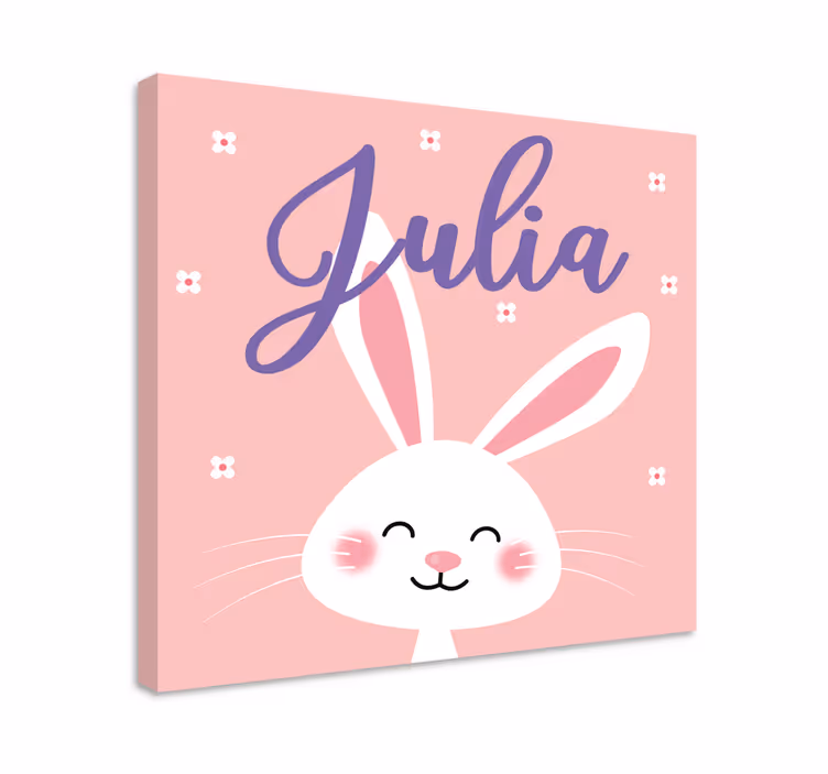 Quadri cameretta neonato personaggio coniglio felice - TenStickers