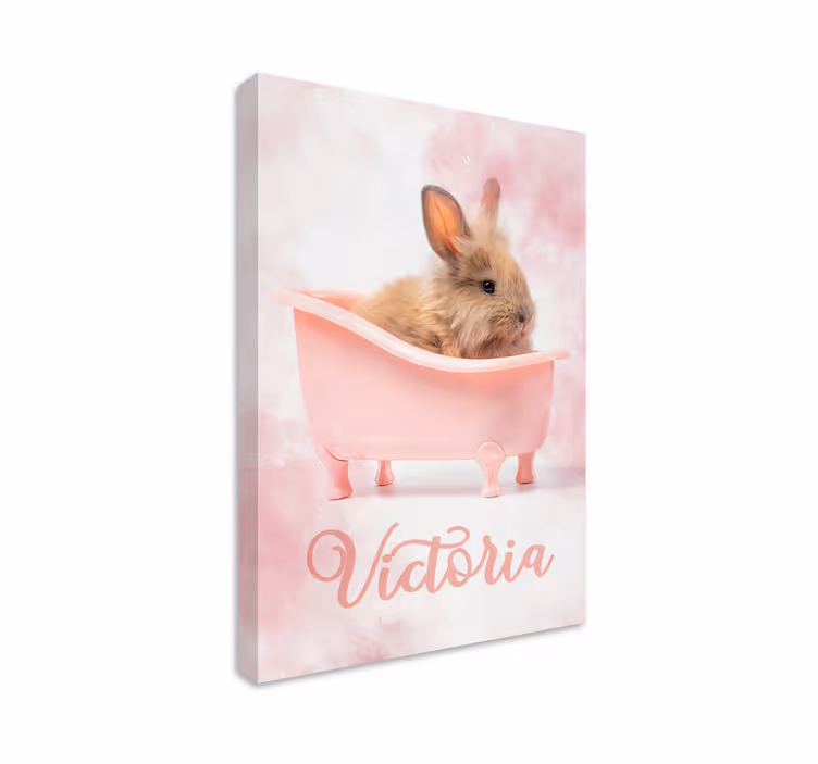 Quadro gatto ritratto di coniglietto carino - TenStickers