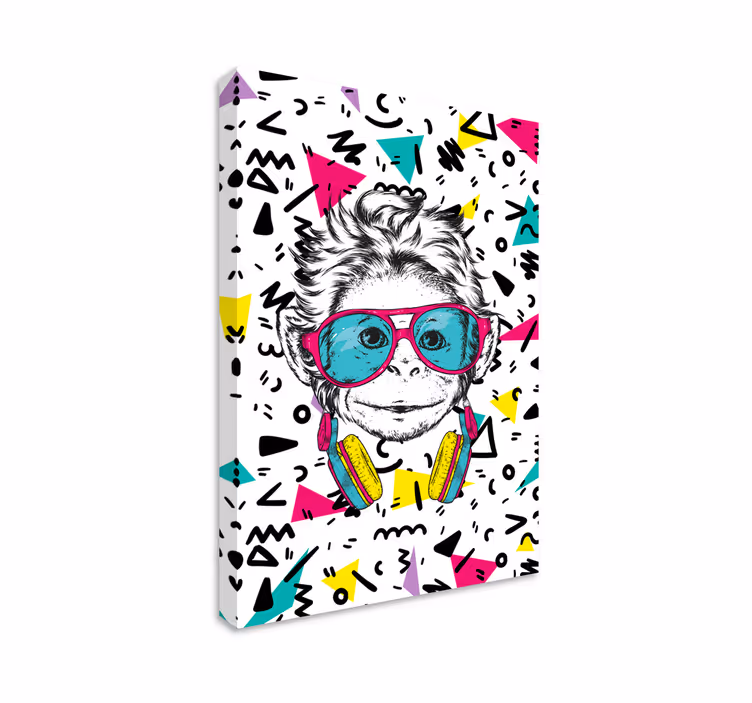 Quadro con animali e insetti ritratto di scimmia cool - TenStickers