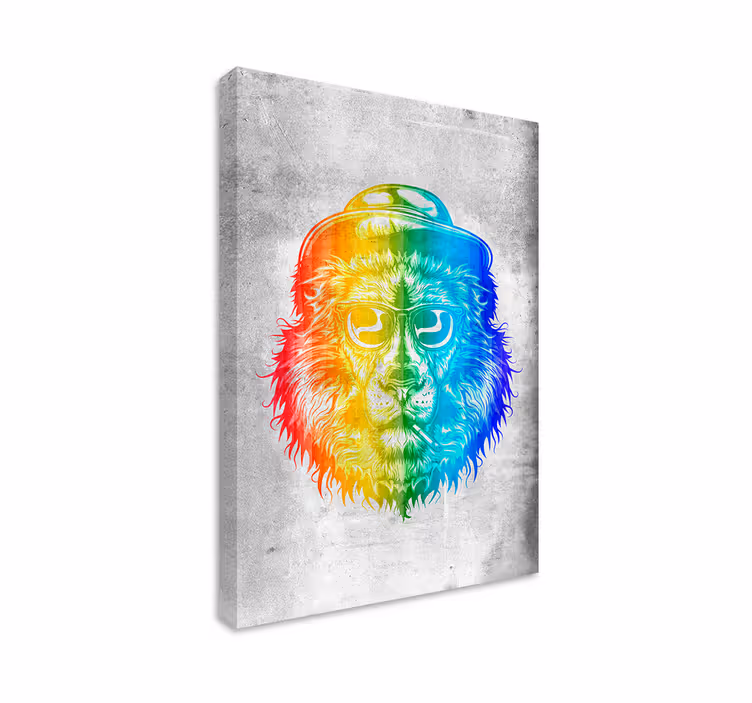 Quadro con animali e insetti ritratto di leone vibrante - TenStickers