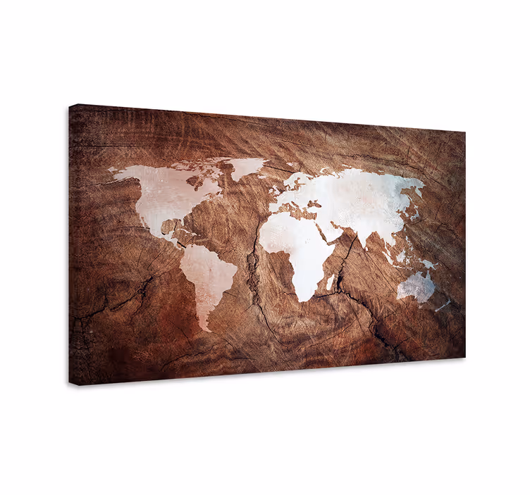 Quadro mappamondo mappa dei continenti - TenStickers