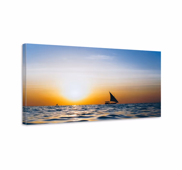 Quadro paesaggio vela al tramonto - TenStickers