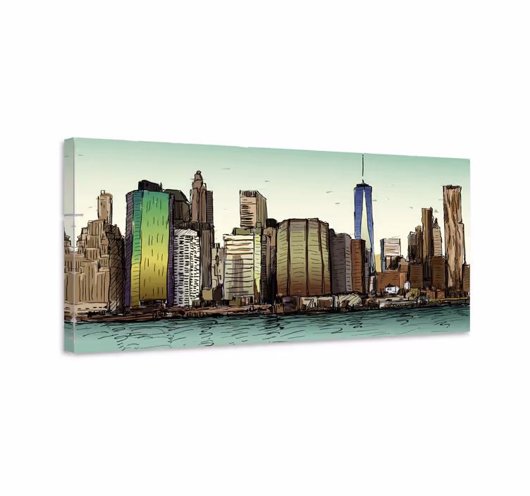 Quadro città e paesi vista panoramica urbana - TenStickers