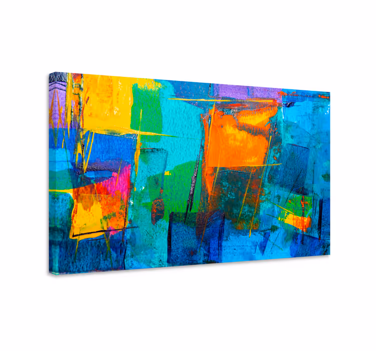 Quadro astratto forme geometriche colorate - TenStickers