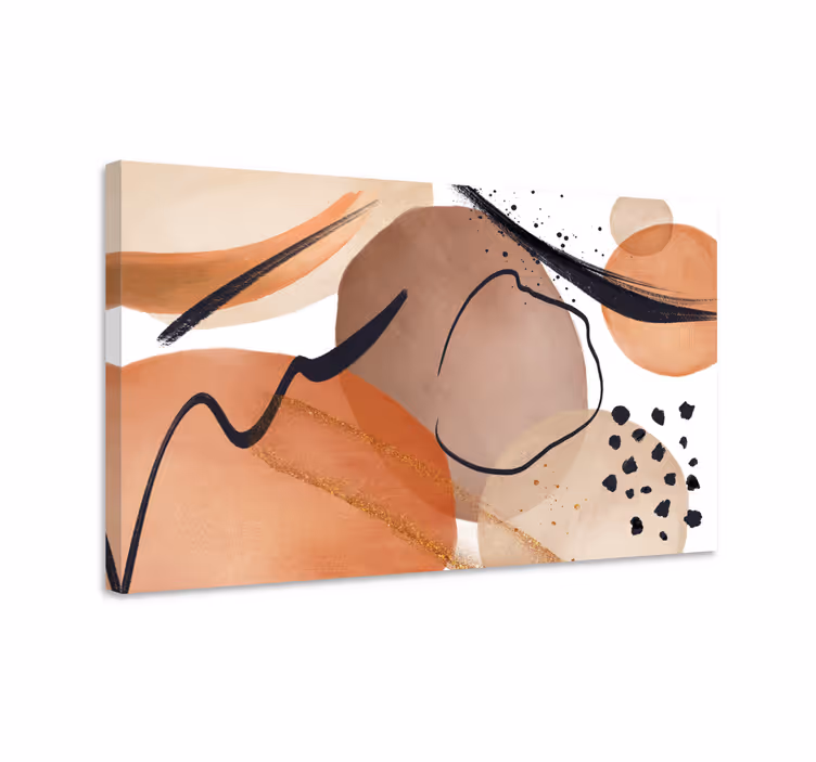 Quadro astratto forme fluide marroni - TenStickers