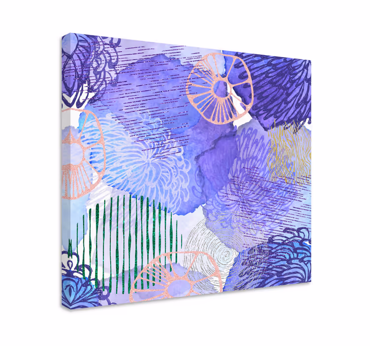Dipinto fiori e piante motivi floreali viola - TenStickers