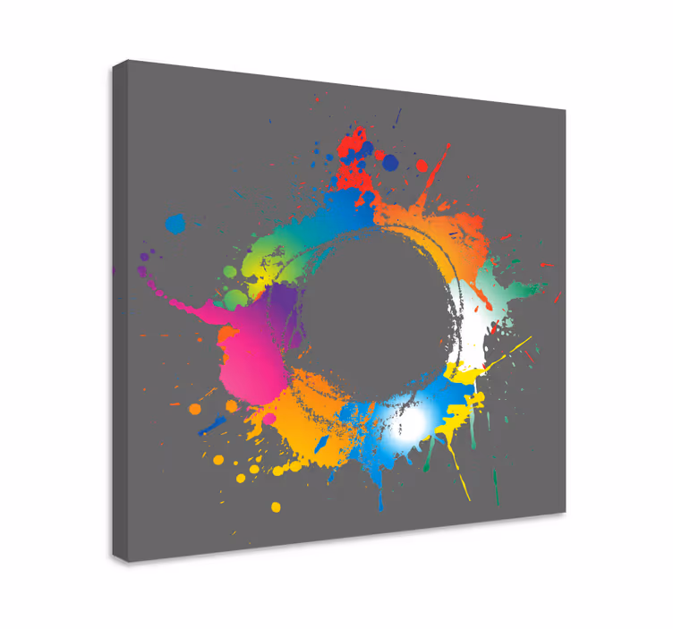 Quadro astratto cerchio di schizzi colorati - TenStickers