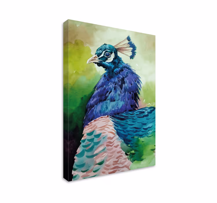 Quadro con uccelli ritratto di pavone maestoso - TenStickers