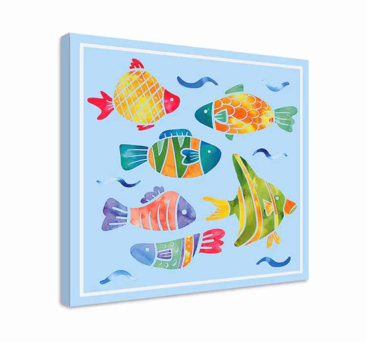 Quadro pesci vita acquatica colorata - TenStickers