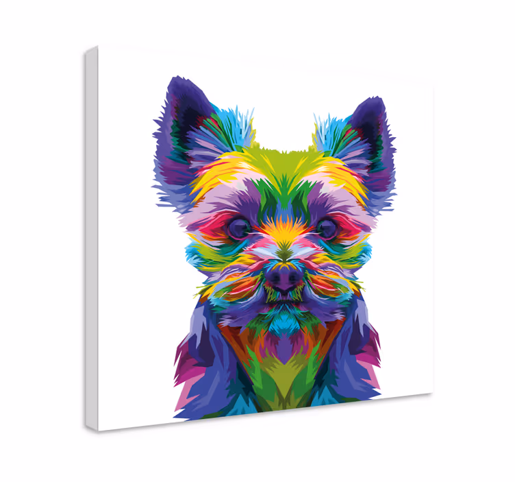 Dipinto cane illustrazione canina vivace - TenStickers