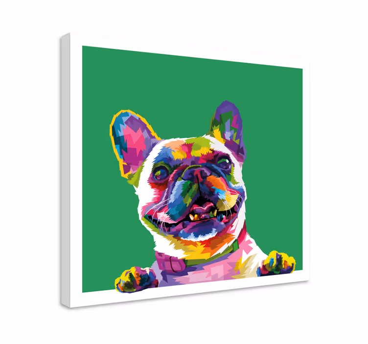 Quadro con bulldog francese stile pop art - TenStickers