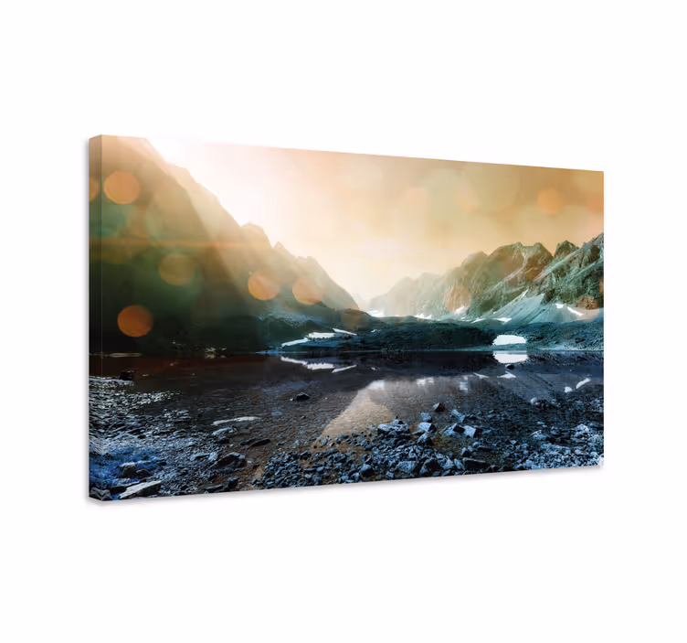 Quadro paesaggio riflessioni di montagna - TenStickers