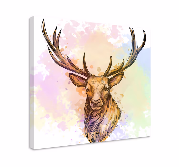 Quadro con cervo Vernice spruzzi di cervo - TenStickers