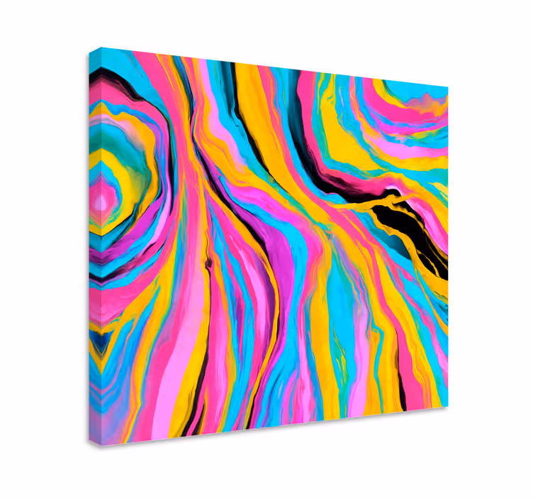 Quadro astratto onde colorate fluttuanti - TenStickers