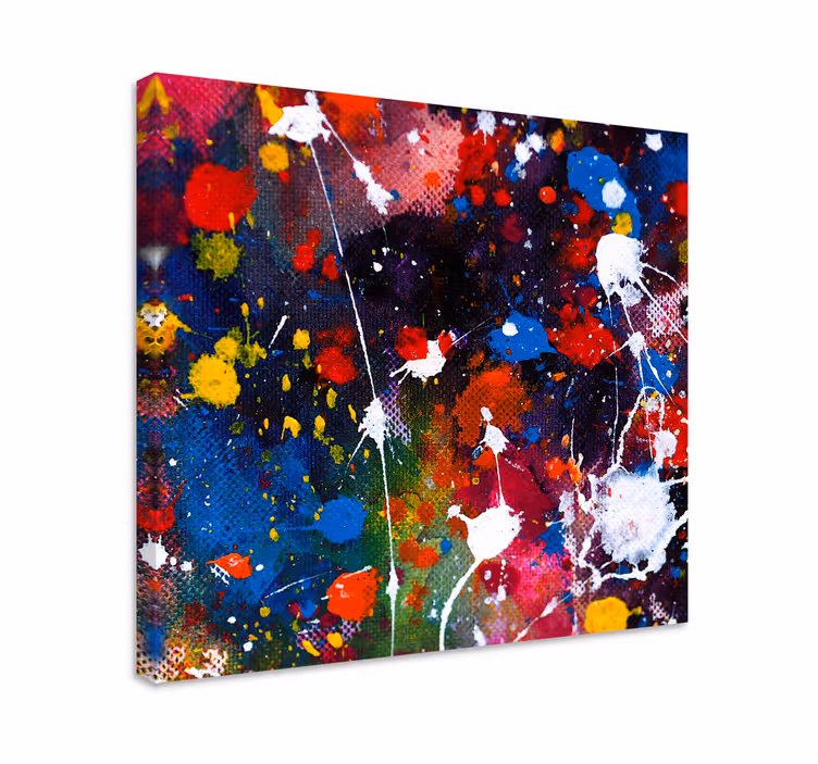 Quadro astratto motivi di schizzi colorati - TenStickers