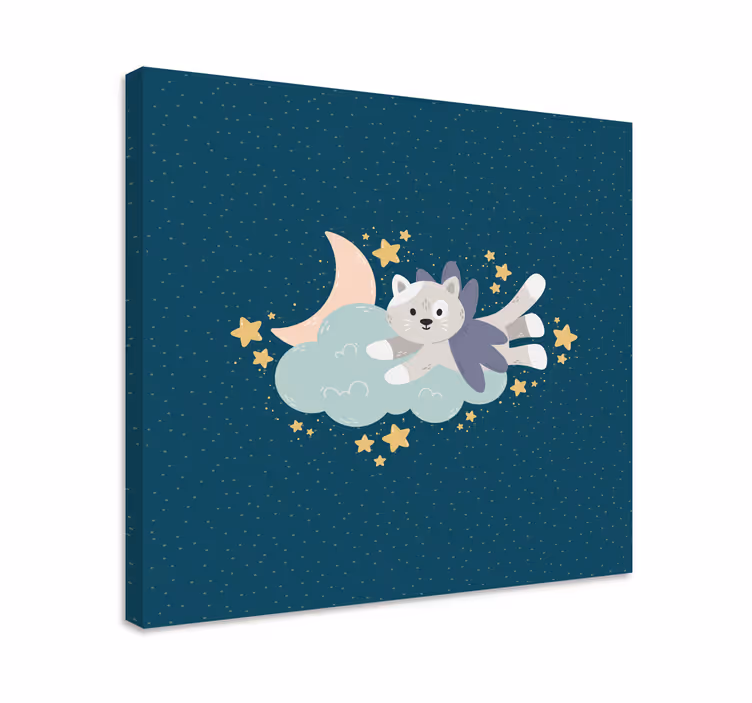 Quadro gatto sogno di un gatto volante - TenStickers