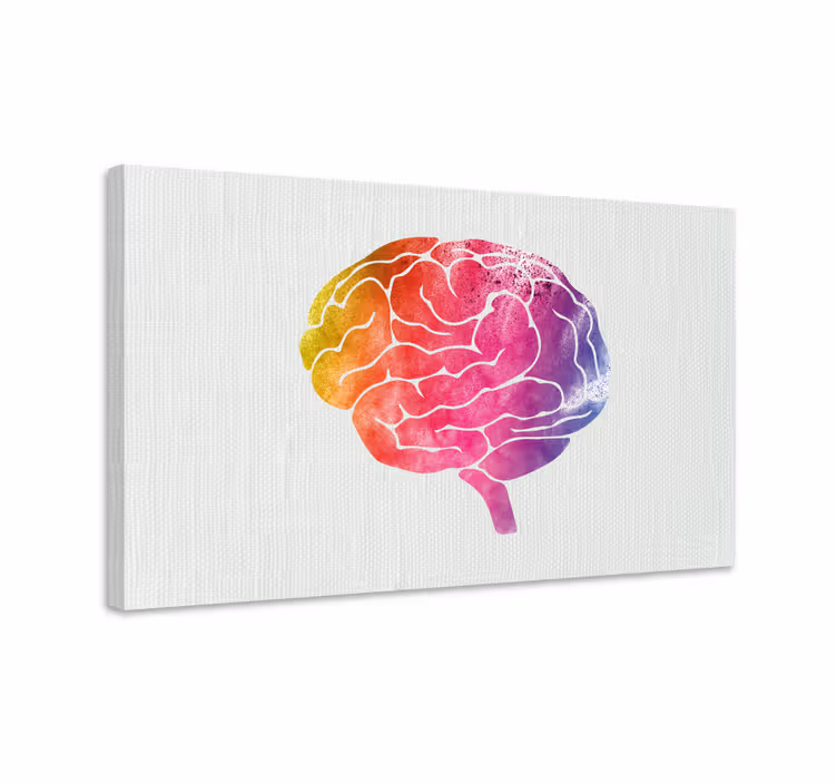 Quadro con frase arte del cervello colorata - TenStickers